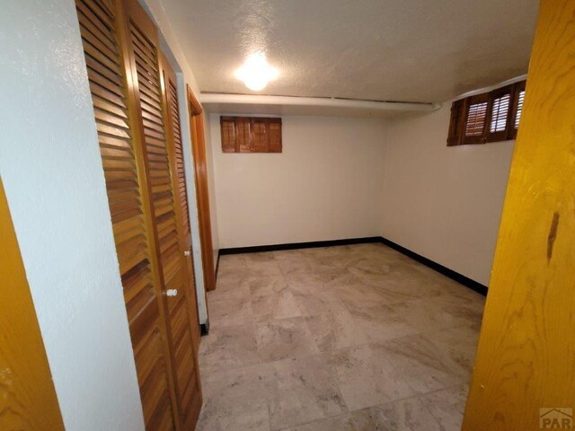 basement with baseboards