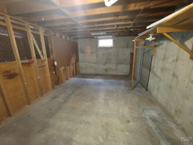 view of basement