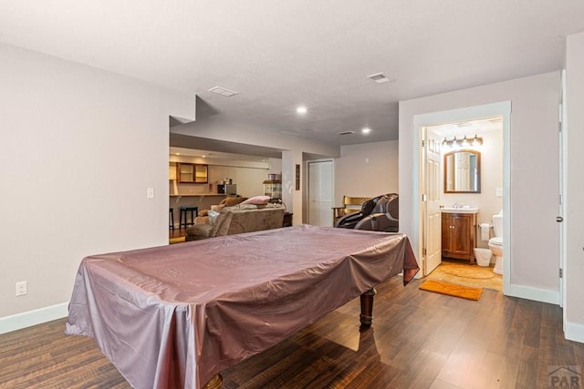 3327 Lions Pride Ln, Pueblo, CO 81005 - game room featuring pool table, baseboards, wood finished floors, and recessed lighting
