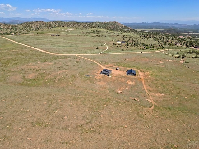 5010 Oak Grove Cir, Westcliffe, CO 81252 - aerial view featuring a mountain view and a rural view