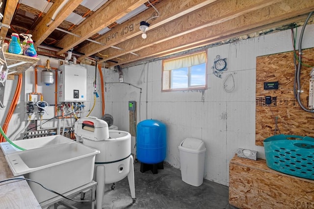 5010 Oak Grove Cir, Westcliffe, CO 81252 - basement featuring tankless water heater