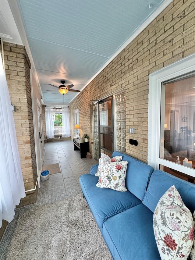 303 S Animas St, Trinidad, CO 81082 - sunroom featuring a ceiling fan
