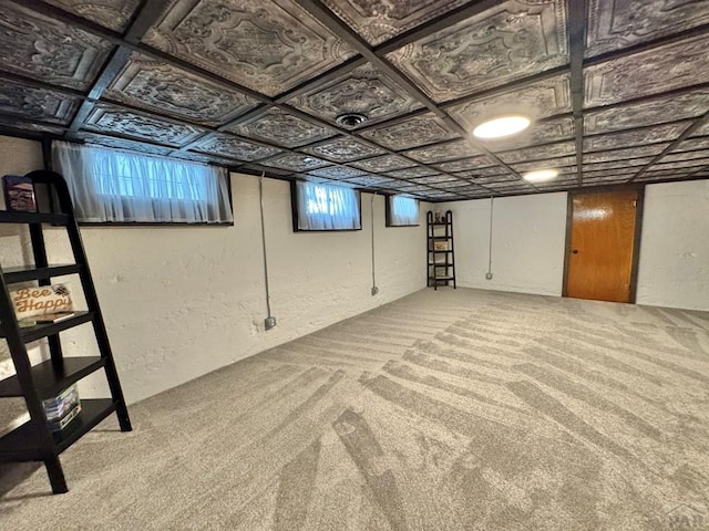 303 S Animas St, Trinidad, CO 81082 - below grade area featuring carpet flooring and a textured wall