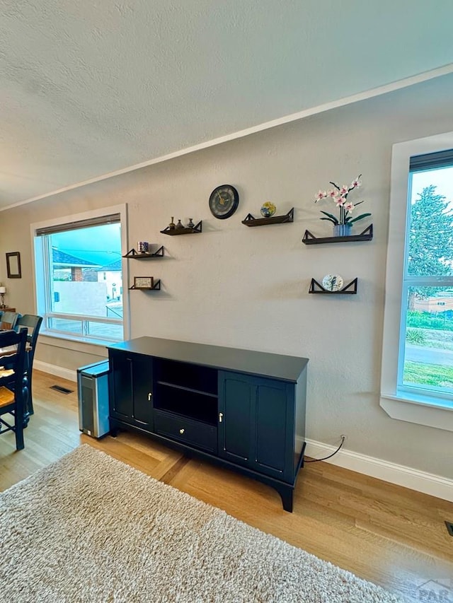 303 S Animas St, Trinidad, CO 81082 - detailed view of wood finished floors and a textured ceiling