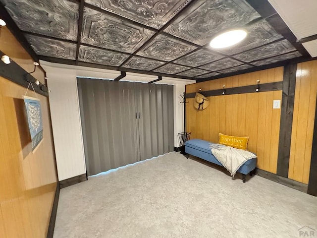 303 S Animas St, Trinidad, CO 81082 - bedroom with wood walls and an ornate ceiling