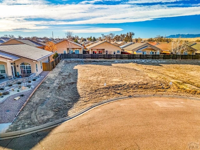 aerial view with a residential view and a mountain view