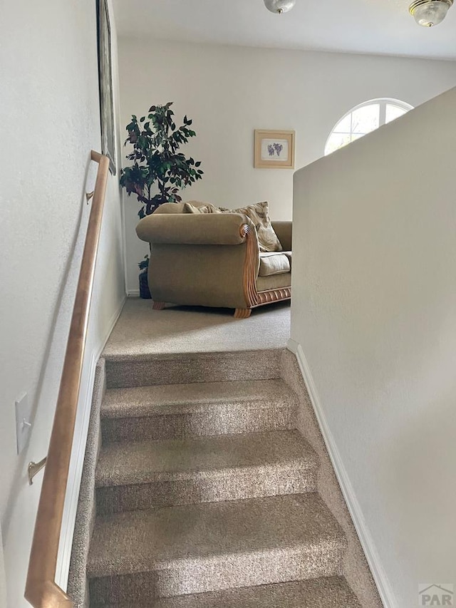 4147 Outlook Blvd Unit F, Pueblo, CO 81008 - stairs with carpet flooring and baseboards