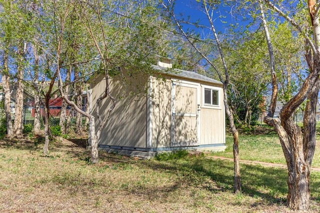 view of shed
