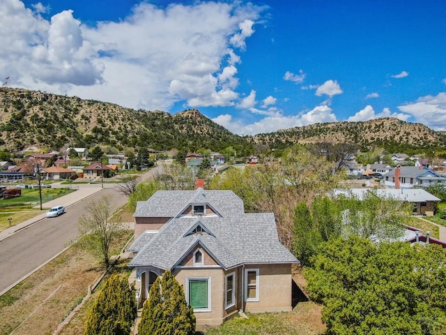 aerial view featuring a mountain view