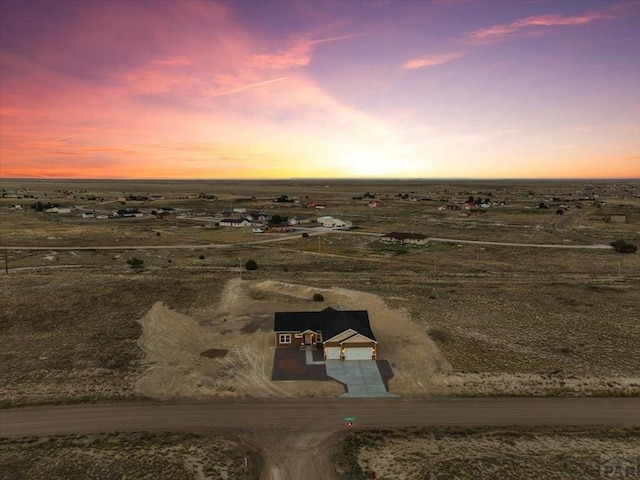 bird's eye view with a rural view