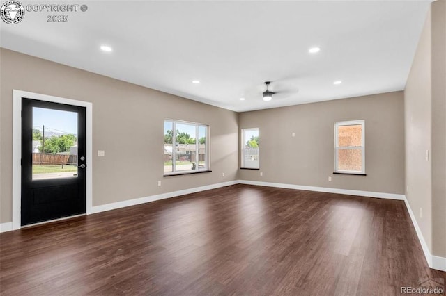 3010 Grandview Ave, Canon City, CO 81212 - entryway featuring dark wood finished floors, recessed lighting, and a ceiling fan