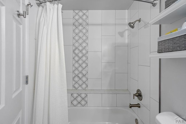 3666 Iguana Dr, Colorado Springs, CO 80910 - bathroom featuring shower / bath combination with curtain and toilet