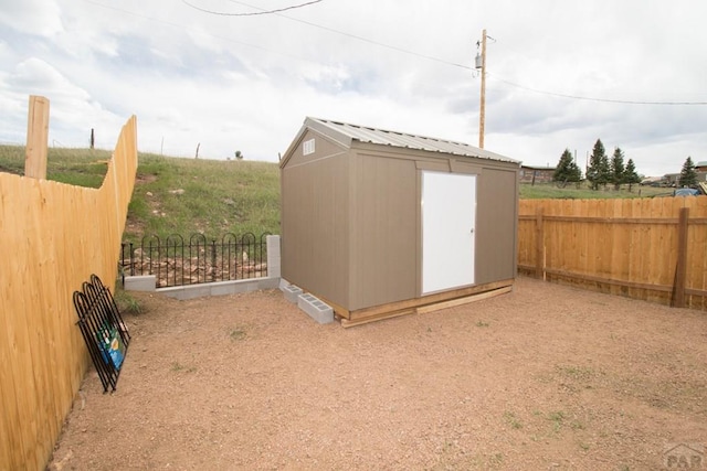218 W Thurlow Ave, Cripple Creek, CO 80813 - view of shed featuring a fenced backyard