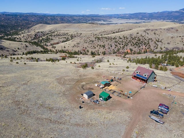 1160 Diamond Black Trl, Canon City, CO 81212 - aerial view featuring a rural view, a mountain view, and a desert view
