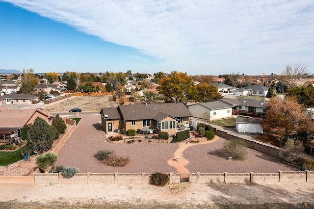 aerial view featuring a residential view