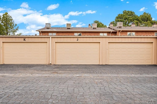 garage with central air condition unit