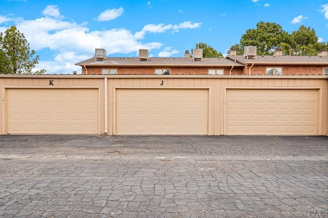garage with central air condition unit
