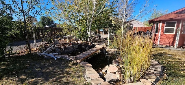 view of yard featuring fence