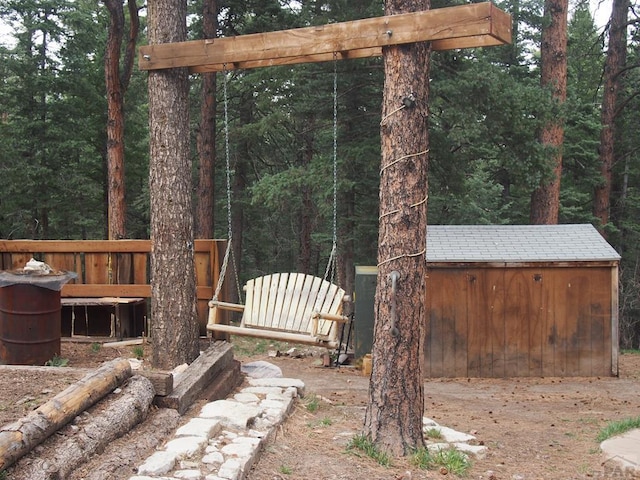 8888 Zorn Rd, Rye, CO 81069 - view of yard featuring a view of trees and an outdoor structure