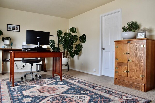 office featuring carpet floors and baseboards