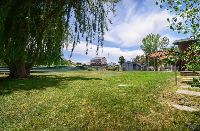 view of yard with fence