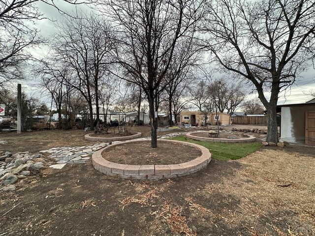 view of yard with fence