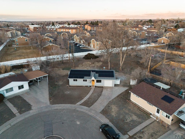 drone / aerial view featuring a residential view