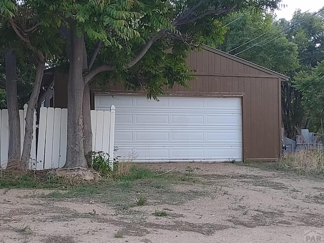 view of garage