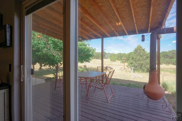 interior space featuring outdoor dining space