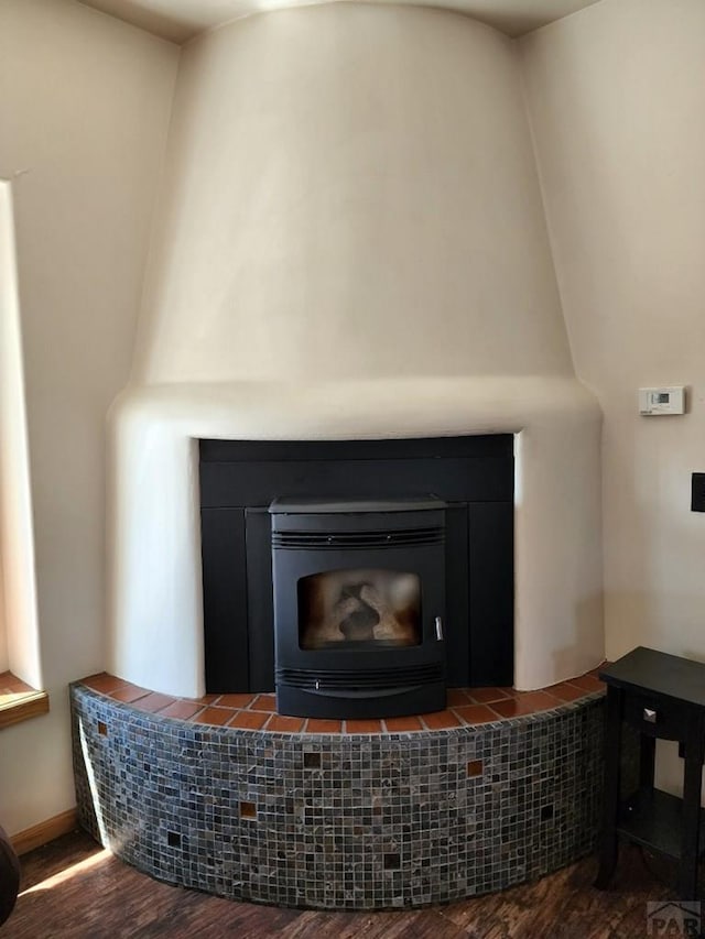 details with wood finished floors