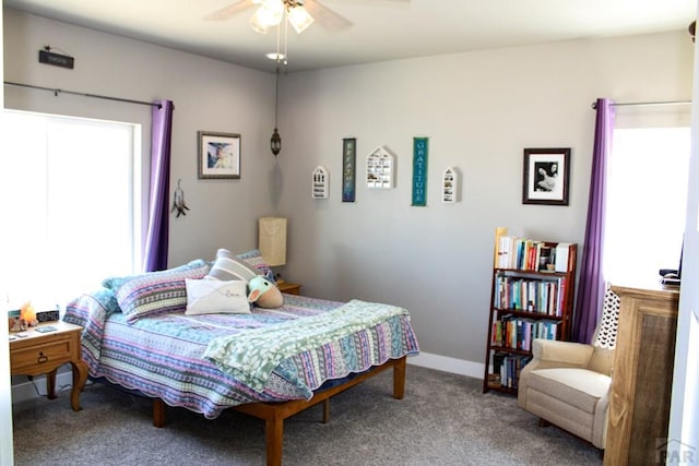 571 N Campbell Dr, Pueblo West, CO 81007 - bedroom with carpet floors and a ceiling fan