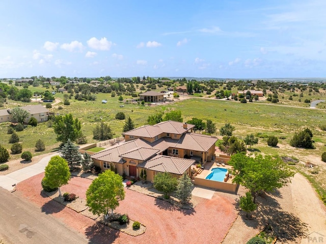 348 S Tejon Ln, Pueblo West, CO 81007 - aerial view of property and surrounding area featuring a pool