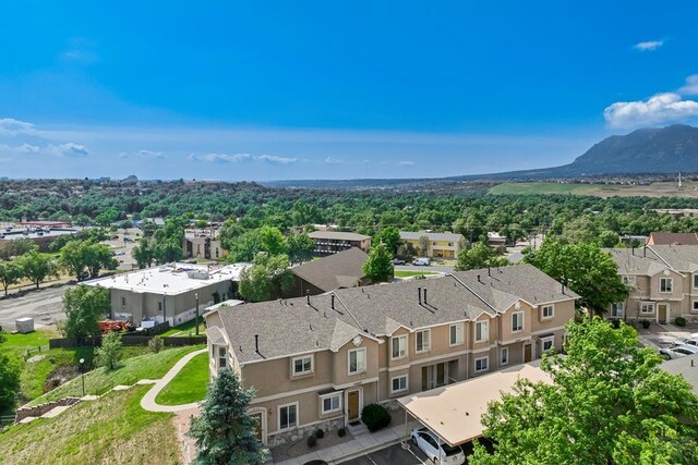 1447 Madison Ridge Hts Unit E, Colorado Springs, CO 80904 - aerial view of residential area with a mountain backdrop