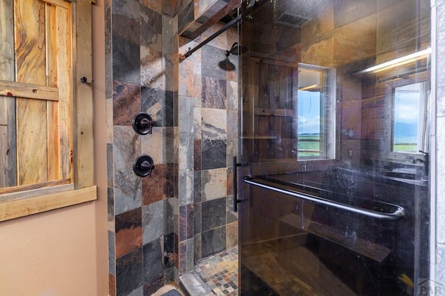full bathroom featuring a stall shower