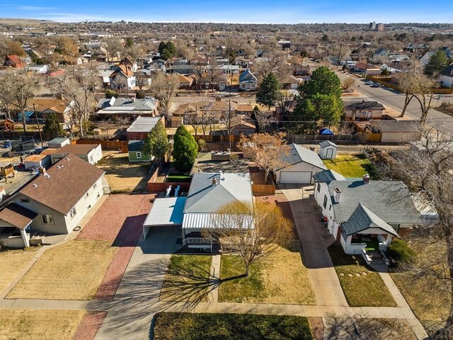 drone / aerial view with a residential view