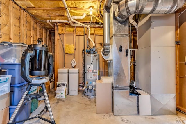 utility room with water heater