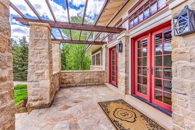 6430 Signal Mountain Rd, Beulah, CO 81023 - view of patio / terrace featuring french doors