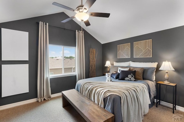 4288 Cedarweed Blvd, Pueblo, CO 81001 - carpeted bedroom featuring vaulted ceiling and ceiling fan