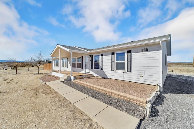 view of front of property with a porch