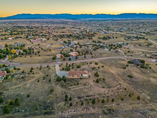 drone / aerial view with a mountain view