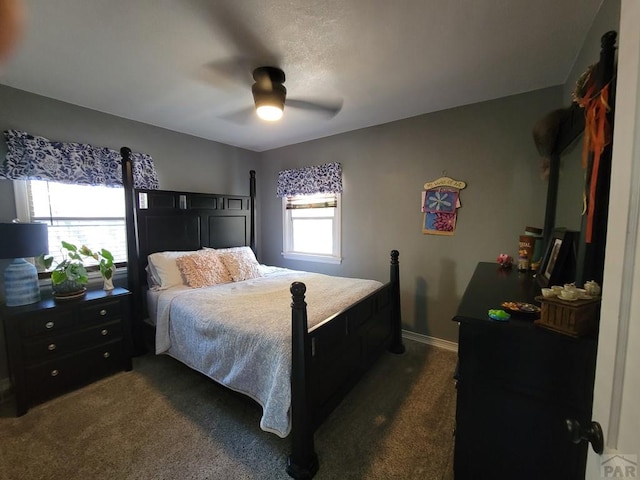 2602 3rd Ave, Pueblo, CO 81003 - bedroom featuring dark colored carpet and a ceiling fan