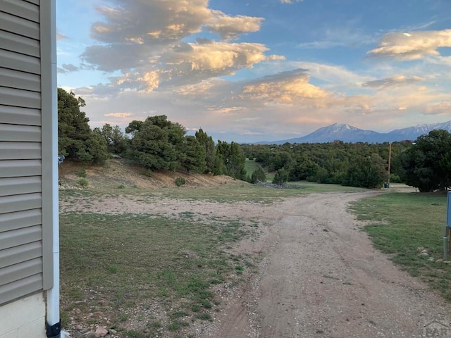 exterior space with a mountain view