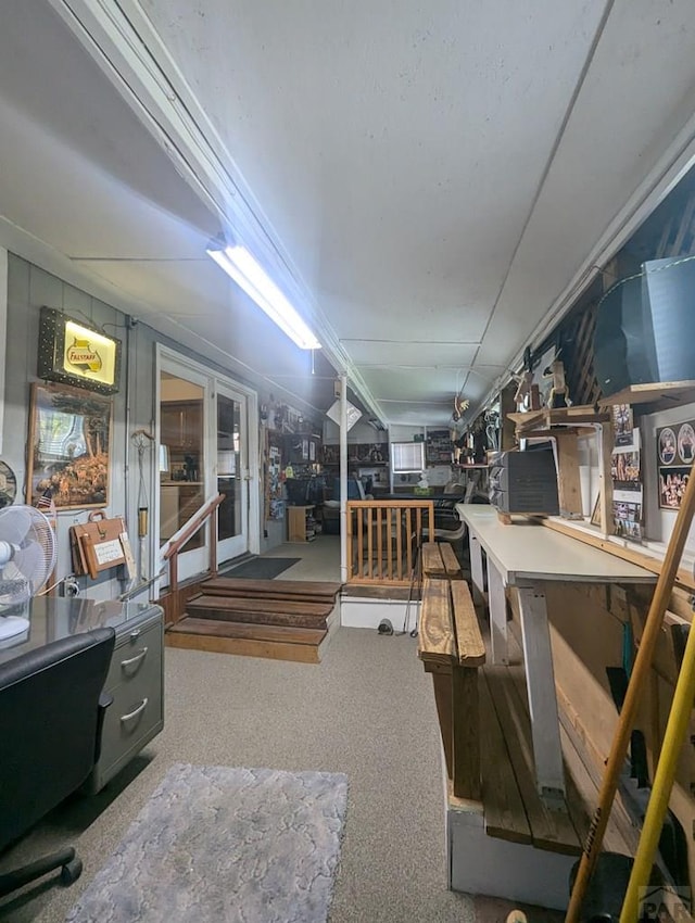 interior space featuring carpet floors