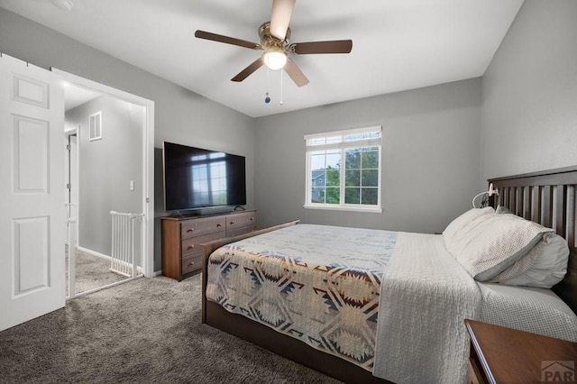 7365 Far Hill Dr, Colorado Springs, CO 80922 - carpeted bedroom featuring ceiling fan and baseboards