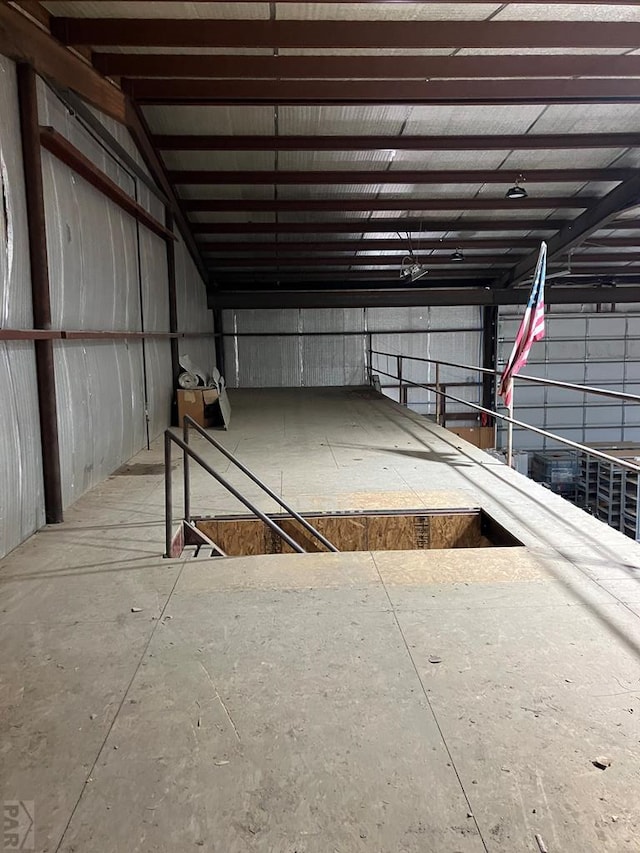 garage featuring metal wall