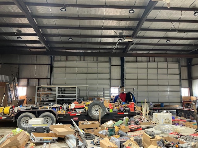 garage featuring metal wall