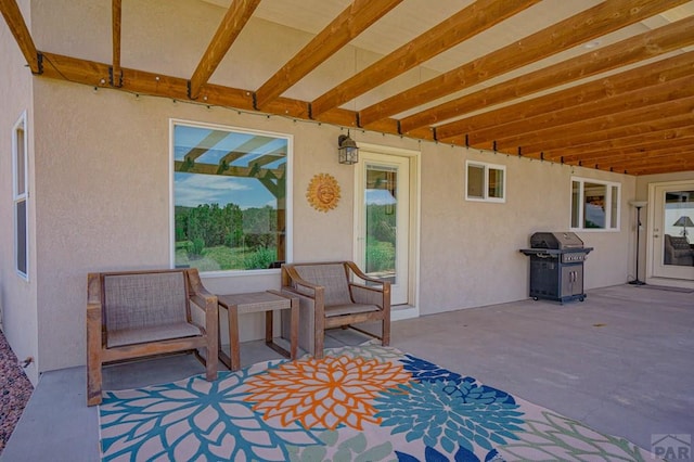 view of patio / terrace featuring a grill