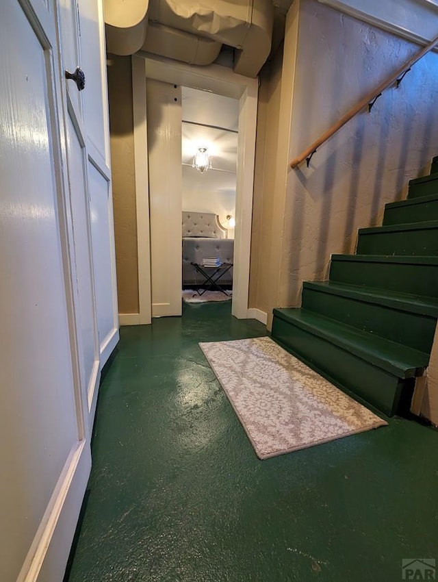 interior space with finished concrete floors