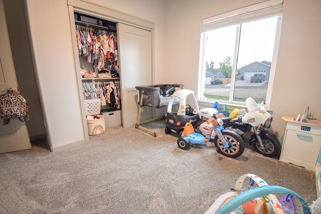 interior space with carpet flooring and plenty of natural light