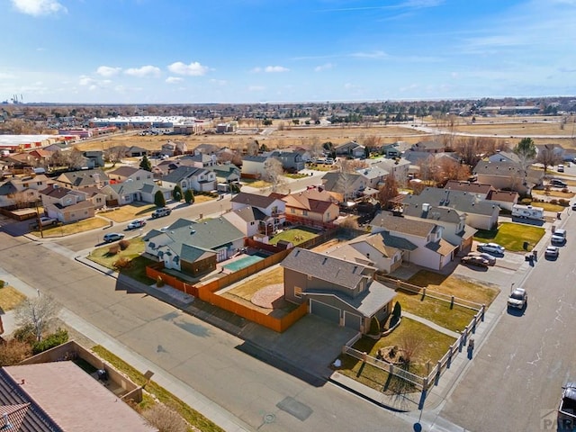 drone / aerial view featuring a residential view